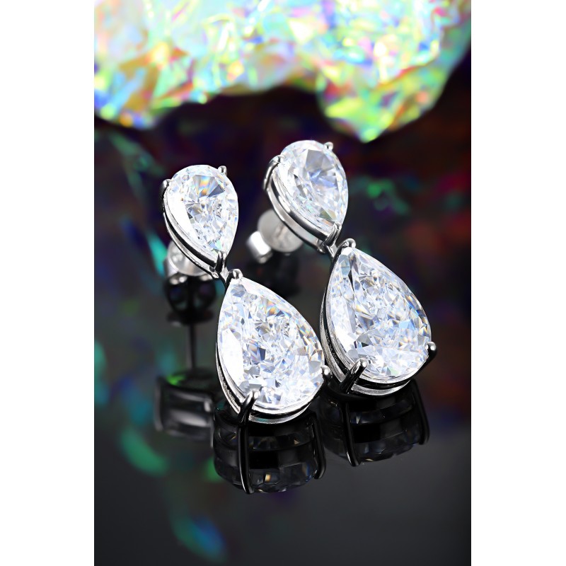 Ruif Jewelry Classic Design S925 Silver 25.4ct White Color Simulated Diamond Earrings Cubic Zircon Earrings Gemstone Jewelry Ruif Jewelry Classic Design S925 Silver 25.4ct White Color Simulated Diamond Earrings Cubic Zircon Earrings Gemstone Jewelry