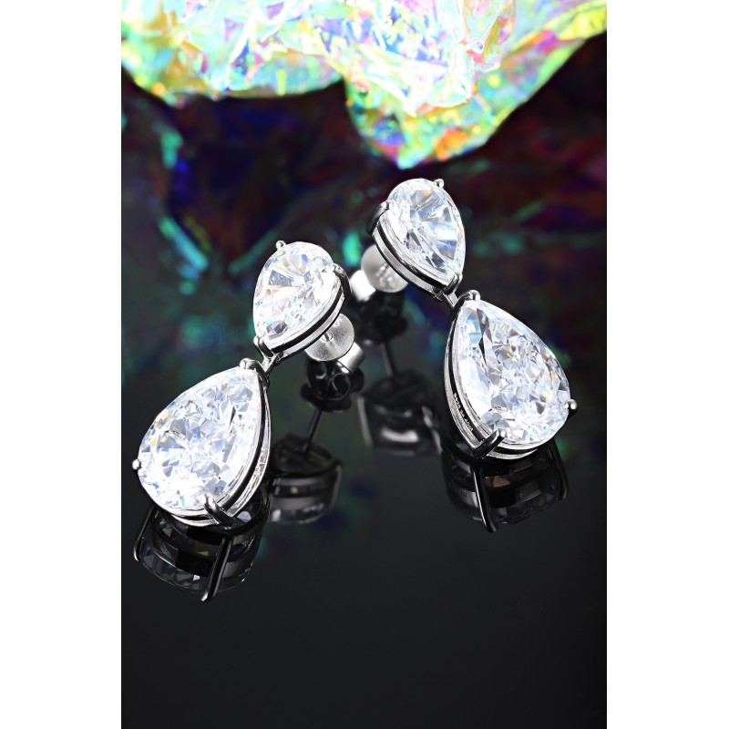 Ruif Jewelry Classic Design S925 Silver 25.4ct White Color Simulated Diamond Earrings Cubic Zircon Earrings Gemstone Jewelry Ruif Jewelry Classic Design S925 Silver 25.4ct White Color Simulated Diamond Earrings Cubic Zircon Earrings Gemstone Jewelry