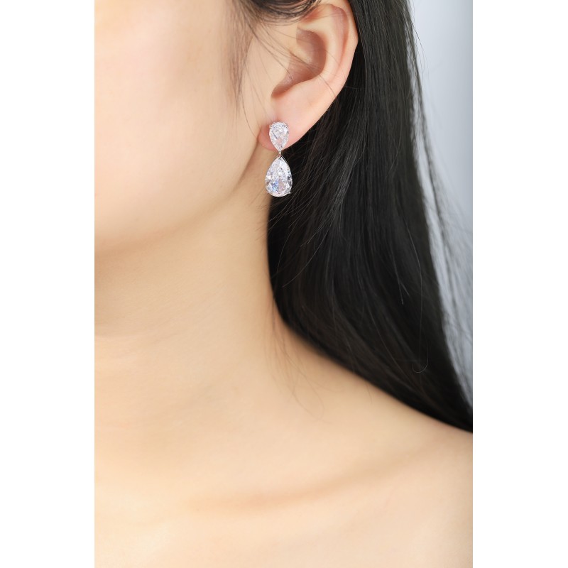 Ruif Jewelry Classic Design S925 Silver 25.4ct White Color Simulated Diamond Earrings Cubic Zircon Earrings Gemstone Jewelry Ruif Jewelry Classic Design S925 Silver 25.4ct White Color Simulated Diamond Earrings Cubic Zircon Earrings Gemstone Jewelry