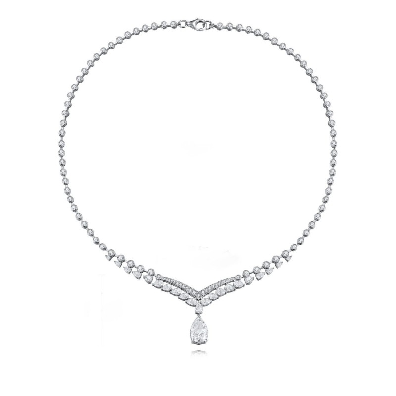Ruif Jewelry Classic Design S925 Silver 6.81ct White Simulated Diamond Pendant Necklace Gemstone Jewelry Ruif Jewelry Classic Design S925 Silver 6.81ct White Simulated Diamond Pendant Necklace Gemstone Jewelry