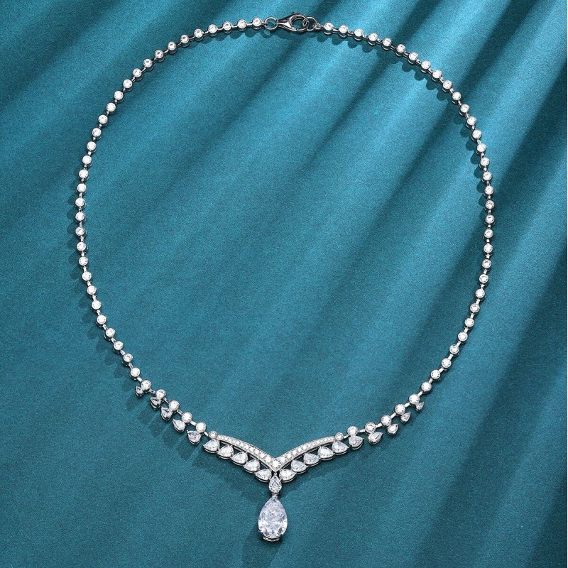Ruif Jewelry Classic Design S925 Silver 6.81ct White Simulated Diamond Pendant Necklace Gemstone Jewelry Ruif Jewelry Classic Design S925 Silver 6.81ct White Simulated Diamond Pendant Necklace Gemstone Jewelry
