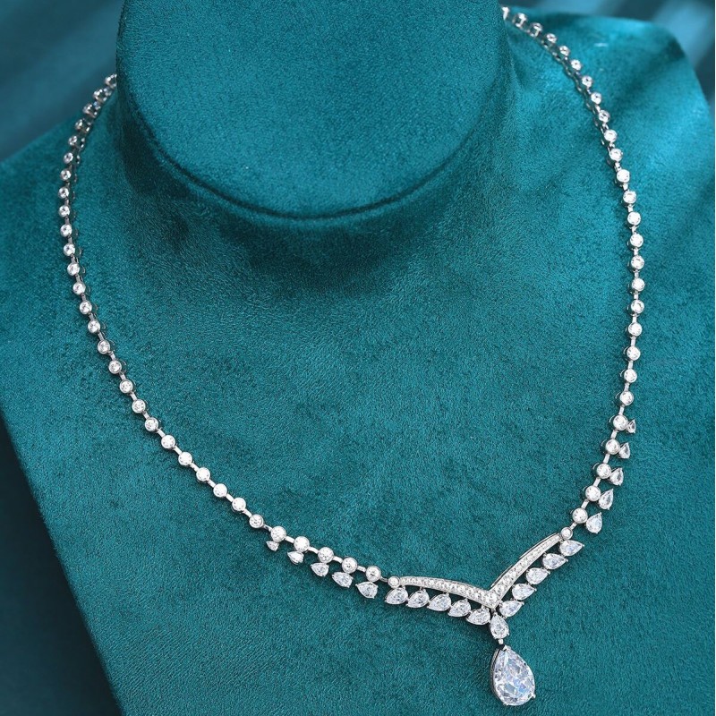 Ruif Jewelry Classic Design S925 Silver 6.81ct White Simulated Diamond Pendant Necklace Gemstone Jewelry Ruif Jewelry Classic Design S925 Silver 6.81ct White Simulated Diamond Pendant Necklace Gemstone Jewelry