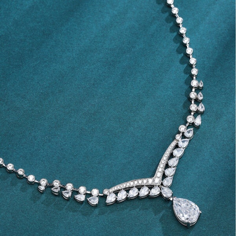 Ruif Jewelry Classic Design S925 Silver 6.81ct White Simulated Diamond Pendant Necklace Gemstone Jewelry Ruif Jewelry Classic Design S925 Silver 6.81ct White Simulated Diamond Pendant Necklace Gemstone Jewelry