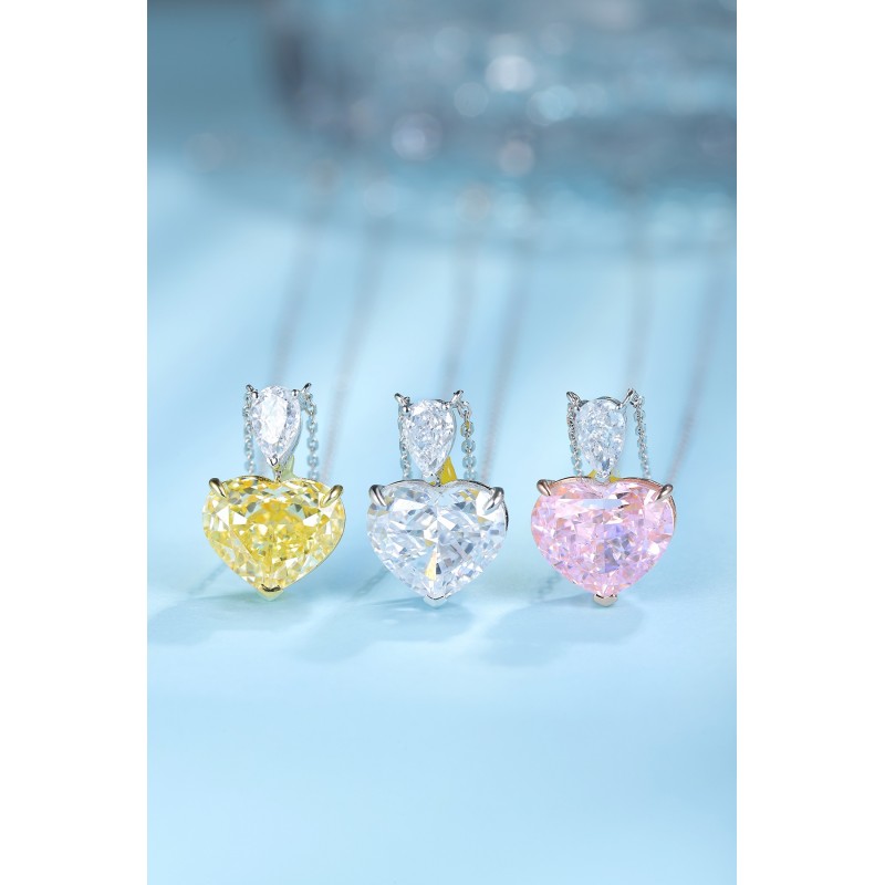 Ruif Jewelry Classic Design S925 Silver 3.0ct Simulated Diamond Pendant Necklace Pink Color Gemstone Jewelry Ruif Jewelry Classic Design S925 Silver 3.0ct Simulated Diamond Pendant Necklace Pink Color Gemstone Jewelry