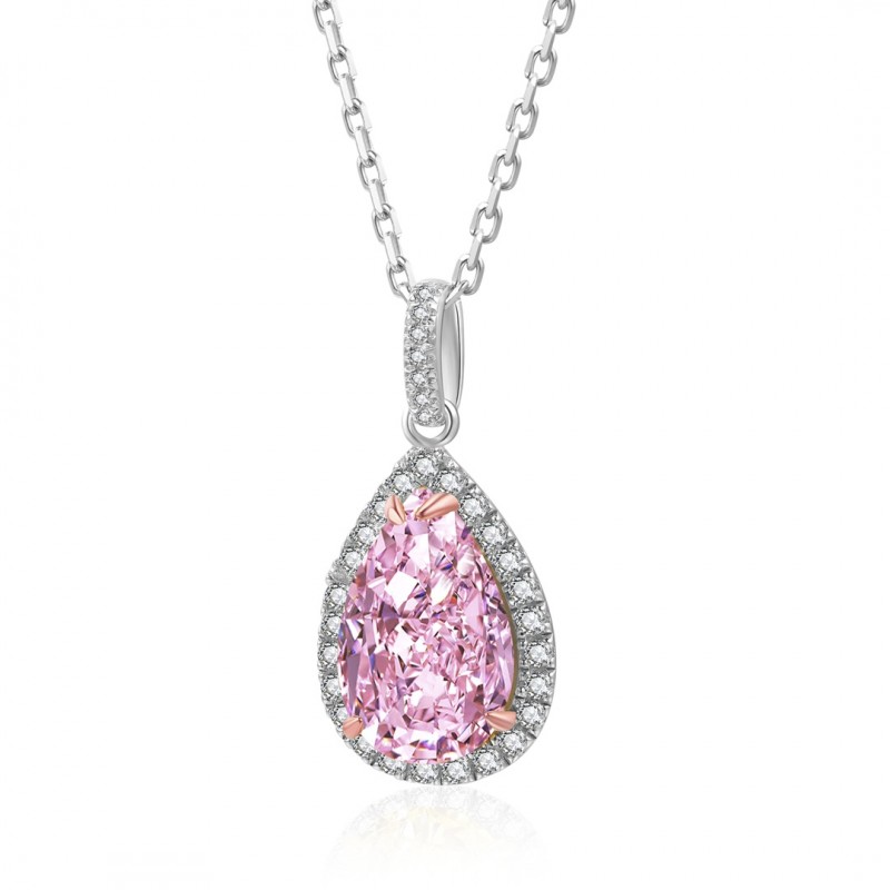 Ruif Jewelry Classic Design S925 Silver 3.0ct Simulated Diamond Pendant Necklace Pink/Yellow/White Color Gemstone Jewelry Ruif Jewelry Classic Design S925 Silver 3.0ct Simulated Diamond Pendant Necklace Pink/Yellow/White Color Gemstone Jewelry
