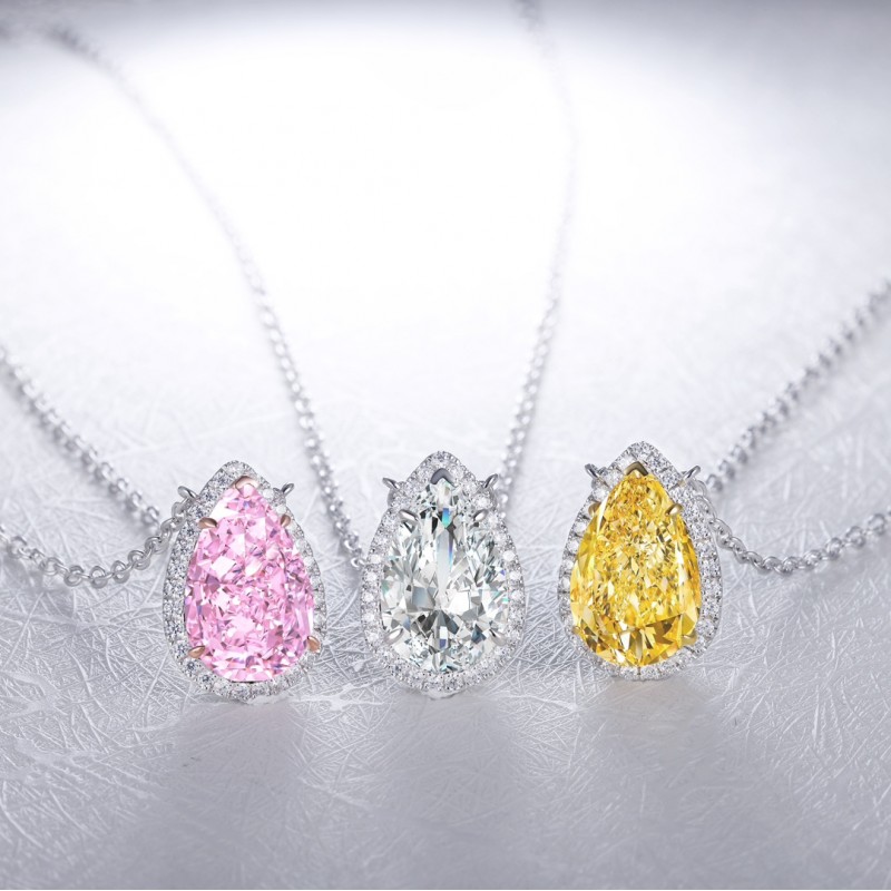 Ruif Jewelry Classic Design S925 Silver 3.0ct Simulated Diamond Pendant Necklace Pink/Yellow/White Color Gemstone Jewelry Ruif Jewelry Classic Design S925 Silver 3.0ct Simulated Diamond Pendant Necklace Pink/Yellow/White Color Gemstone Jewelry