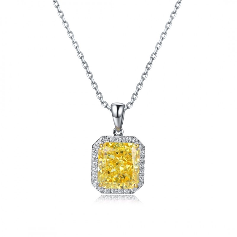 Ruif Jewelry Classic Design S925 Silver 5.0ct Simulated Diamond Pendant Necklace Pink/Yellow/White Color Gemstone Jewelry Ruif Jewelry Classic Design S925 Silver 5.0ct Simulated Diamond Pendant Necklace Pink/Yellow/White Color Gemstone Jewelry