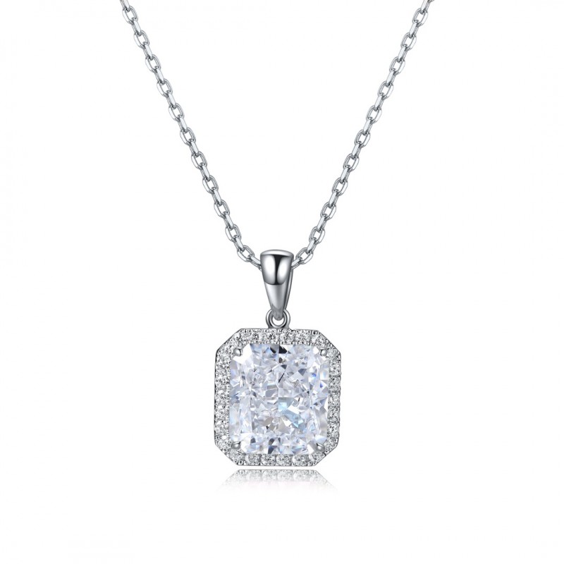 Ruif Jewelry Classic Design S925 Silver 5.0ct Simulated Diamond Pendant Necklace Pink/Yellow/White Color Gemstone Jewelry Ruif Jewelry Classic Design S925 Silver 5.0ct Simulated Diamond Pendant Necklace Pink/Yellow/White Color Gemstone Jewelry