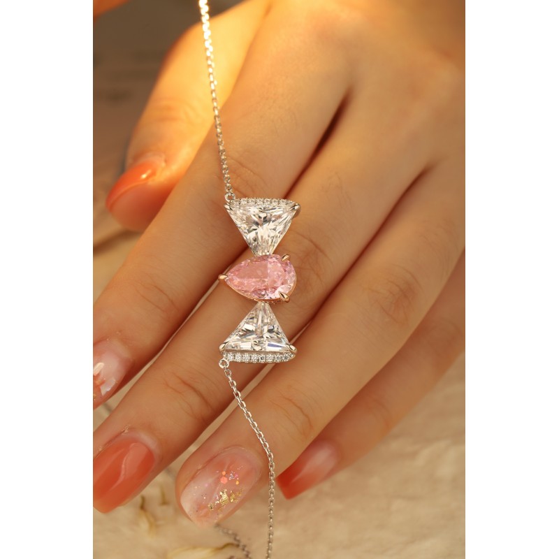 Ruif Jewelry Classic Design S925 Silver 3ct Simulated Diamond Pendant Necklace Pink Color Gemstone Jewelry Ruif Jewelry Classic Design S925 Silver 3ct Simulated Diamond Pendant Necklace Pink Color Gemstone Jewelry