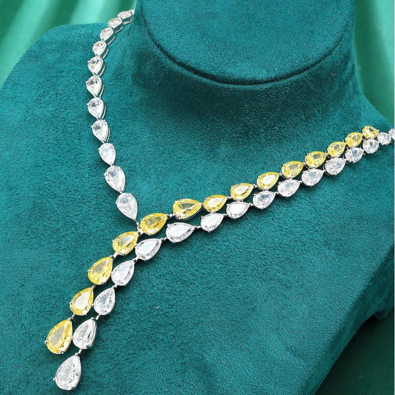 Ruif Jewelry Classic Design S925 Silver 55.29ct White/Yellow Simulated Diamond Pendant Necklace Gemstone Jewelry Ruif Jewelry Classic Design S925 Silver 55.29ct White/Yellow Simulated Diamond Pendant Necklace Gemstone Jewelry