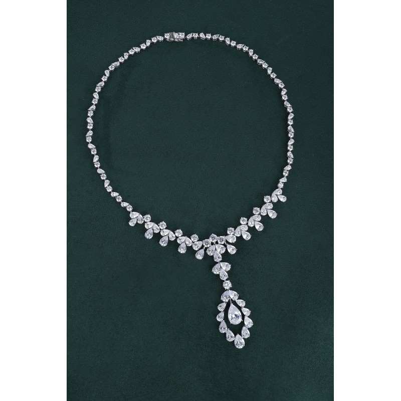 Ruif Jewelry Classic Design S925 Silver 3.0ct White Simulated Diamond Pendant Necklace Gemstone Jewelry Ruif Jewelry Classic Design S925 Silver 3.0ct White Simulated Diamond Pendant Necklace Gemstone Jewelry