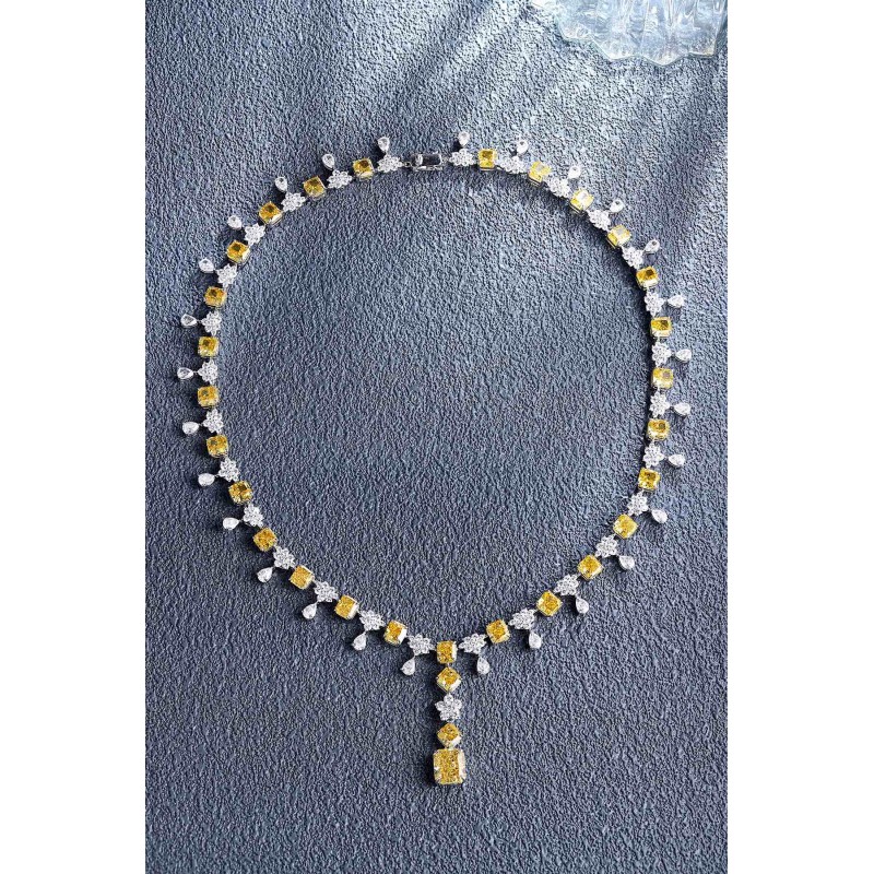 Ruif Jewelry Classic Design S925 Silver 21.42ct White/ Yellow Simulated Diamond Pendant Necklace Gemstone Jewelry Ruif Jewelry Classic Design S925 Silver 21.42ct White/ Yellow Simulated Diamond Pendant Necklace Gemstone Jewelry