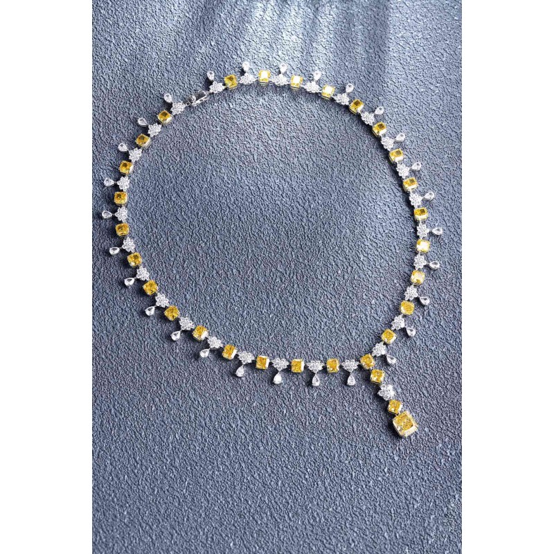 Ruif Jewelry Classic Design S925 Silver 21.42ct White/ Yellow Simulated Diamond Pendant Necklace Gemstone Jewelry Ruif Jewelry Classic Design S925 Silver 21.42ct White/ Yellow Simulated Diamond Pendant Necklace Gemstone Jewelry
