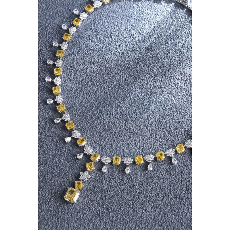 Ruif Jewelry Classic Design S925 Silver 21.42ct White/ Yellow Simulated Diamond Pendant Necklace Gemstone Jewelry Ruif Jewelry Classic Design S925 Silver 21.42ct White/ Yellow Simulated Diamond Pendant Necklace Gemstone Jewelry