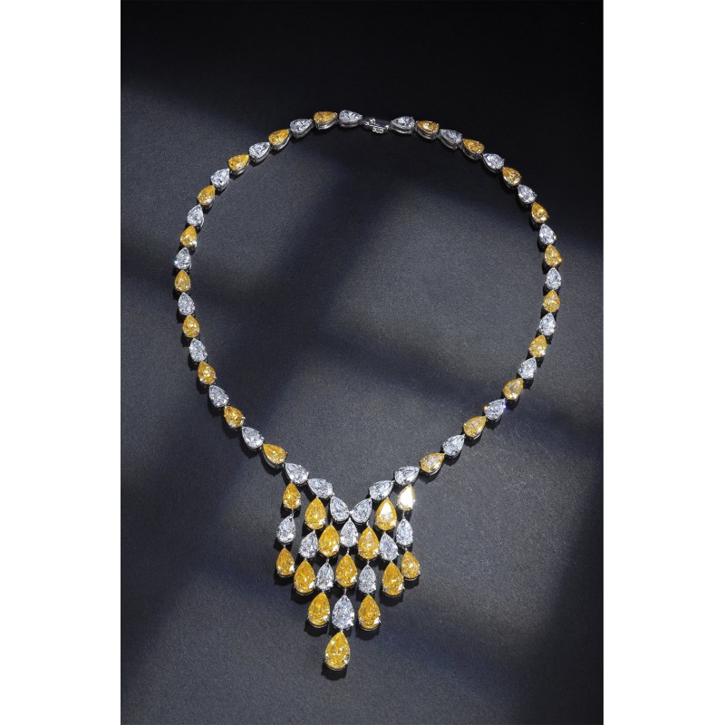 Ruif Jewelry Classic Design S925 Silver 188.7ct White/ Yellow Simulated Diamond Pendant Necklace Gemstone Jewelry Ruif Jewelry Classic Design S925 Silver 188.7ct White/ Yellow Simulated Diamond Pendant Necklace Gemstone Jewelry