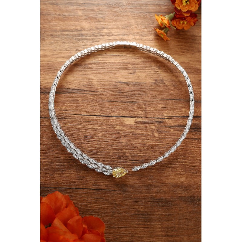 Ruif Jewelry Classic Design S925 Silver 6.52ct White/ Yellow Simulated Diamond Pendant Necklace Gemstone Jewelry Ruif Jewelry Classic Design S925 Silver 6.52ct White/ Yellow Simulated Diamond Pendant Necklace Gemstone Jewelry
