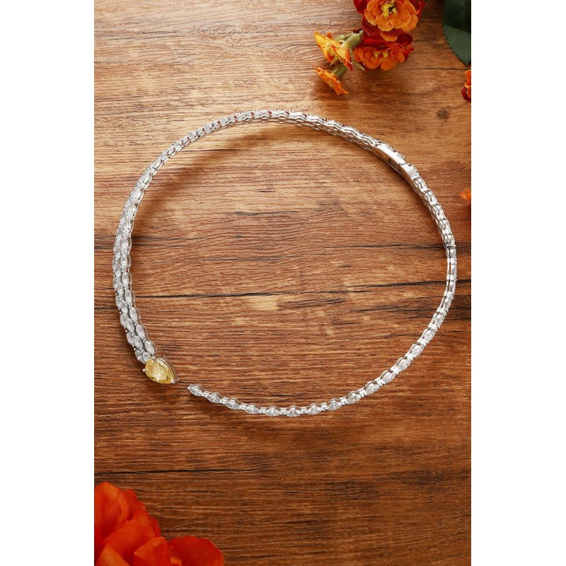 Ruif Jewelry Classic Design S925 Silver 6.52ct White/ Yellow Simulated Diamond Pendant Necklace Gemstone Jewelry Ruif Jewelry Classic Design S925 Silver 6.52ct White/ Yellow Simulated Diamond Pendant Necklace Gemstone Jewelry