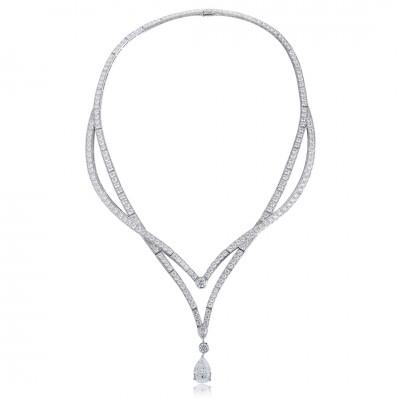 Ruif  Jewelry Classic Design S925 Silver 12.9ct White Simulated Diamond Pendant Necklace Gemstone Jewelry