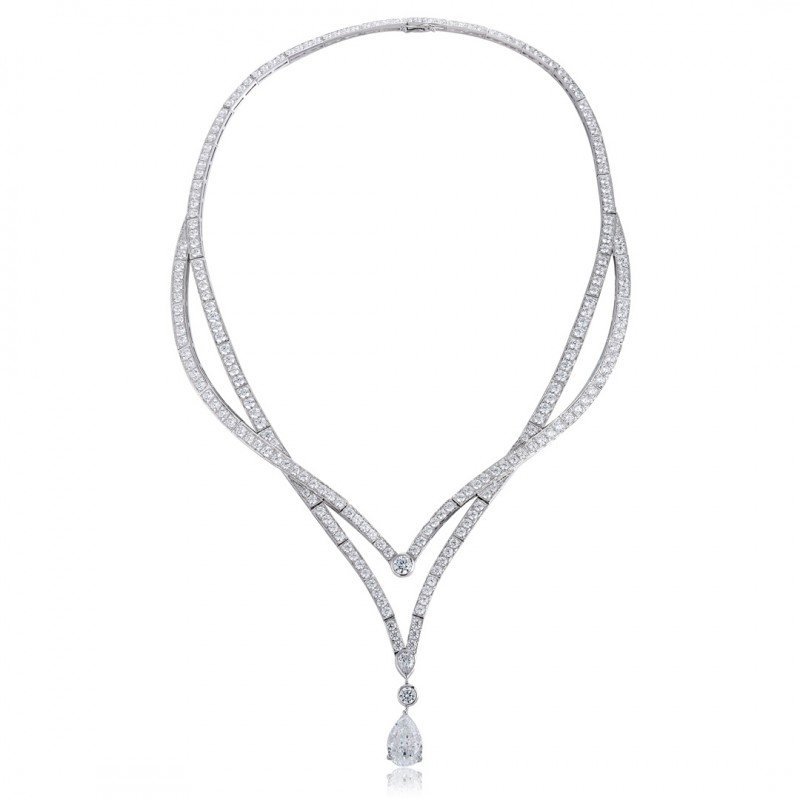 Ruif Jewelry Classic Design S925 Silver 12.9ct White Simulated Diamond Pendant Necklace Gemstone Jewelry Ruif Jewelry Classic Design S925 Silver 12.9ct White Simulated Diamond Pendant Necklace Gemstone Jewelry