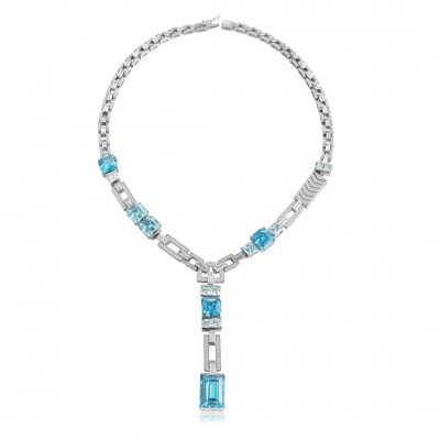 Ruif Jewelry Classic Design S925 Silver 55.06ct Simulated Diamond Pendant Necklace Yellow Color  Gemstone Jewelry