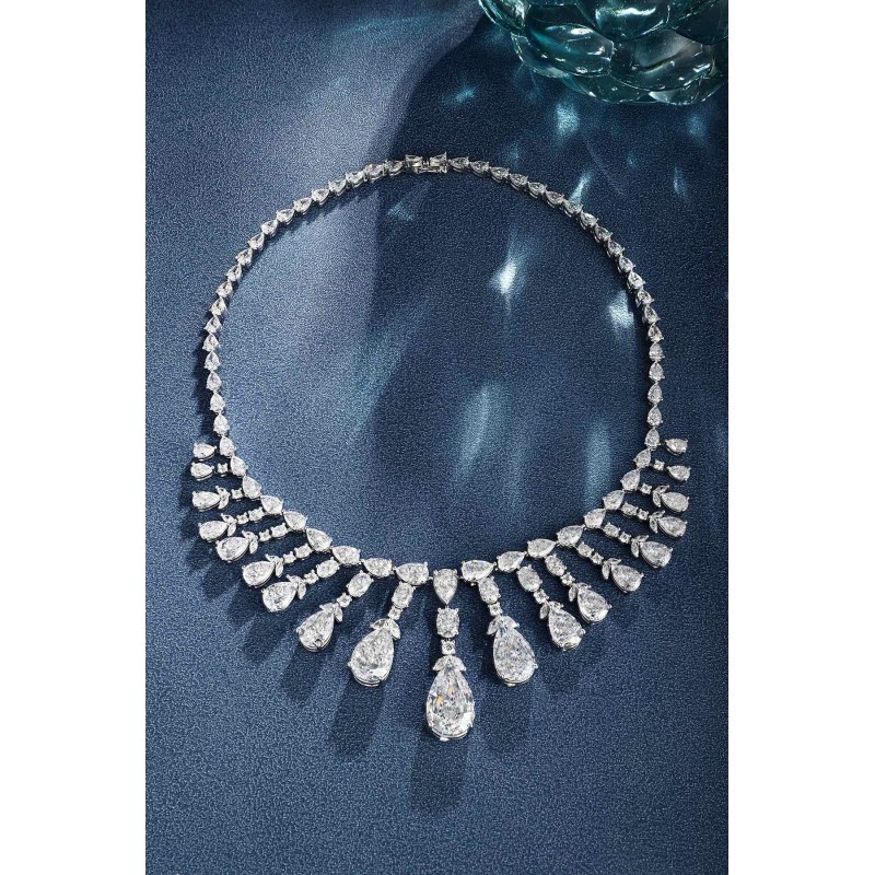 Ruif Jewelry Classic Design S925 Silver 26.995ct White Simulated Diamond Pendant Necklace Gemstone Jewelry Ruif Jewelry Classic Design S925 Silver 26.995ct White Simulated Diamond Pendant Necklace Gemstone Jewelry