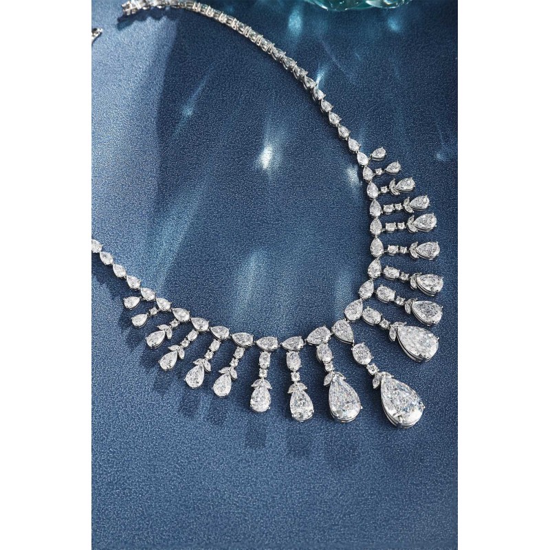 Ruif Jewelry Classic Design S925 Silver 26.995ct White Simulated Diamond Pendant Necklace Gemstone Jewelry Ruif Jewelry Classic Design S925 Silver 26.995ct White Simulated Diamond Pendant Necklace Gemstone Jewelry
