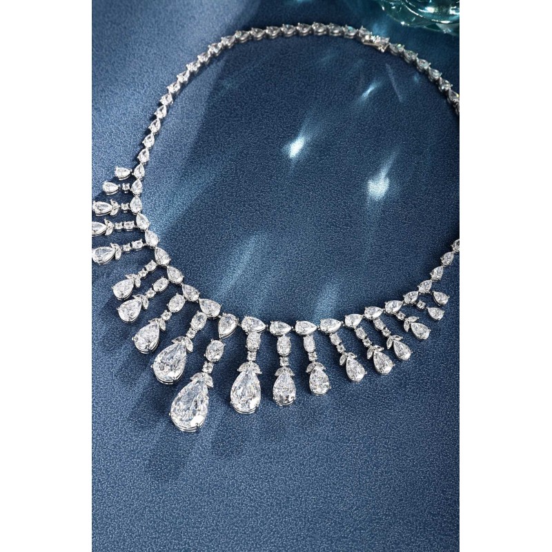 Ruif Jewelry Classic Design S925 Silver 26.995ct White Simulated Diamond Pendant Necklace Gemstone Jewelry Ruif Jewelry Classic Design S925 Silver 26.995ct White Simulated Diamond Pendant Necklace Gemstone Jewelry