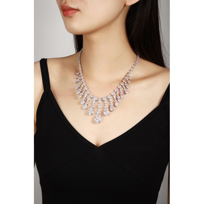 Ruif Jewelry Classic Design S925 Silver 26.995ct White Simulated Diamond Pendant Necklace Gemstone Jewelry Ruif Jewelry Classic Design S925 Silver 26.995ct White Simulated Diamond Pendant Necklace Gemstone Jewelry