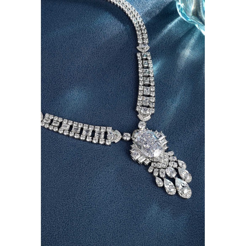 Ruif Jewelry Classic Design S925 Silver 50.96ct White Simulated Diamond Pendant Necklace Gemstone Jewelry Ruif Jewelry Classic Design S925 Silver 50.96ct White Simulated Diamond Pendant Necklace Gemstone Jewelry