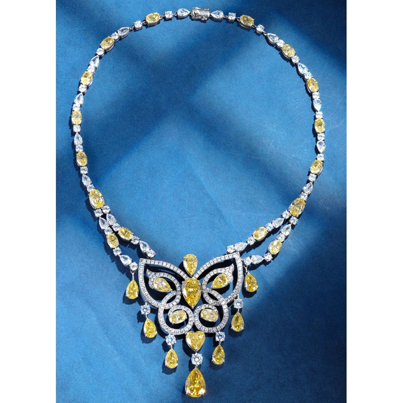 Ruif Jewelry Classic Design S925 Silver 20ct Yellow/White Color White/ Yellow Simulated Diamond Pendant Necklace Gemstone Jewelry Ruif Jewelry Classic Design S925 Silver 20ct Yellow/White Color White/ Yellow Simulated Diamond Pendant Necklace Gemstone Jewelry