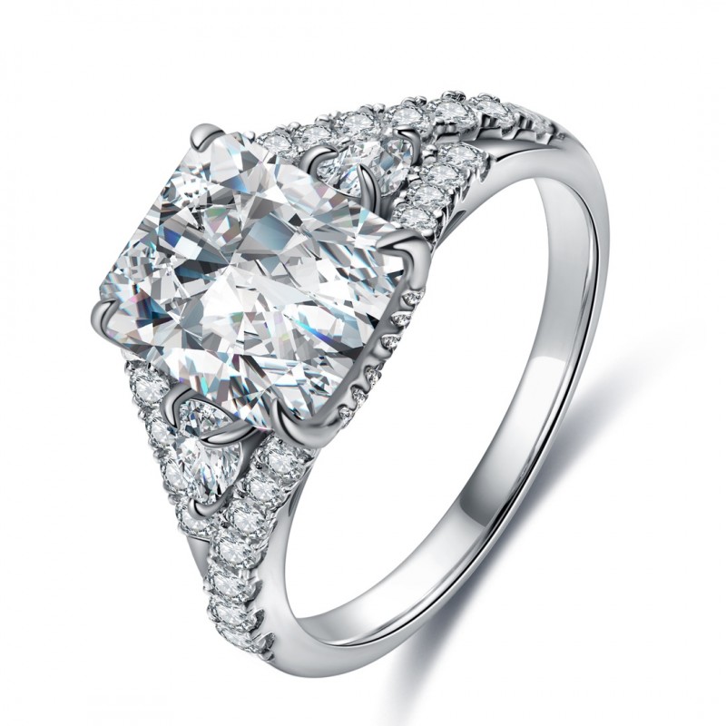 Ruif Jewelry Classic Design S925 Silver 3.0ct Pink/Yellow/White Simulated Diamond Ring Cubic Zircon Ring Wedding Bands