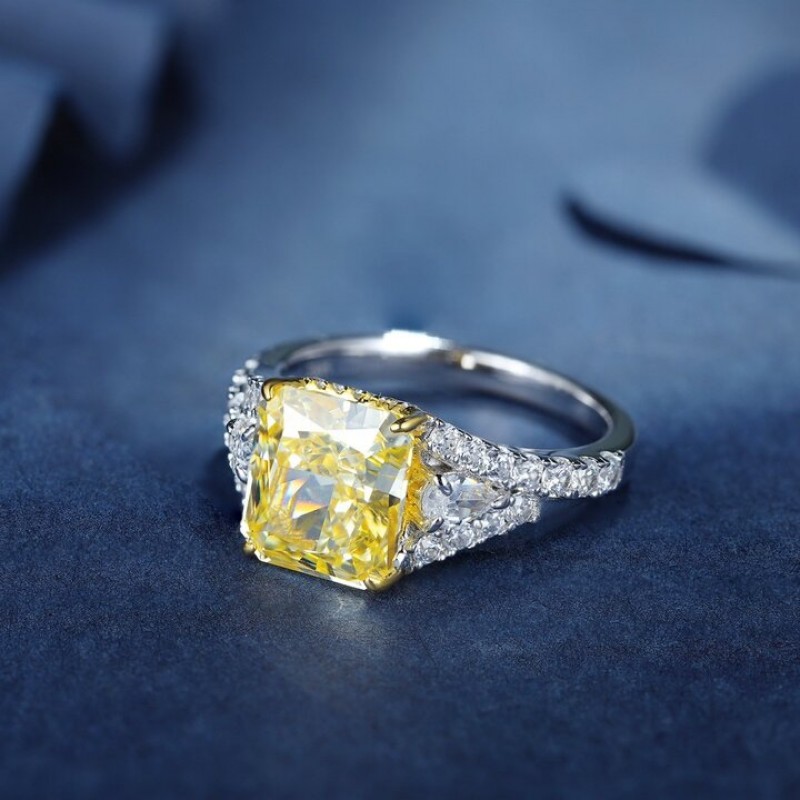 Ruif Jewelry Classic Design S925 Silver 3.0ct Pink/Yellow/White Simulated Diamond Ring Cubic Zircon Ring Wedding Bands