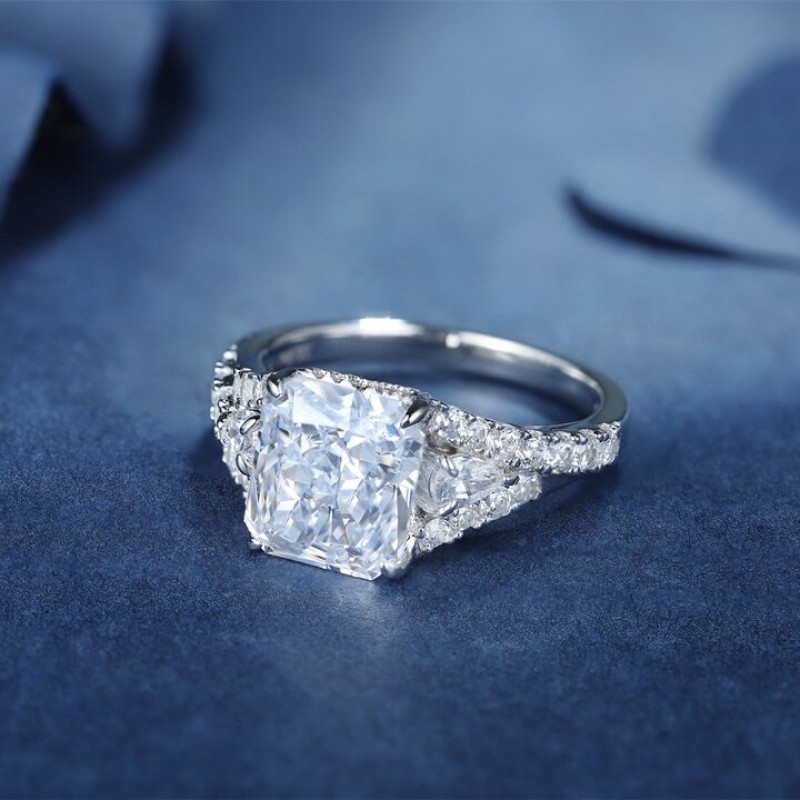 Ruif Jewelry Classic Design S925 Silver 3.0ct Pink/Yellow/White Simulated Diamond Ring Cubic Zircon Ring Wedding Bands