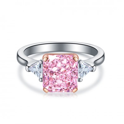 Ruif Jewelry Classic Design S925 Silver 3.0ct Pink Cubic Zircon Ring Wedding Bands