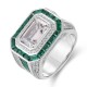 Ruif Jewelry Classic Design S925 Silver 7.51ct Green/White Color Simulated Diamond Ring Man Ring Wedding Bands Ruif Jewelry Classic Design S925 Silver 7.51ct Green/White Color Simulated Diamond Ring Man Ring Wedding Bands