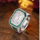 Ruif Jewelry Classic Design S925 Silver 7.51ct Green/White Color Simulated Diamond Ring Man Ring Wedding Bands Ruif Jewelry Classic Design S925 Silver 7.51ct Green/White Color Simulated Diamond Ring Man Ring Wedding Bands