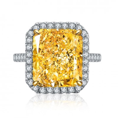 Ruif Jewelry Classic Design S925 Silver 10ct Yellow Cubic Zircon Ring Wedding Bands