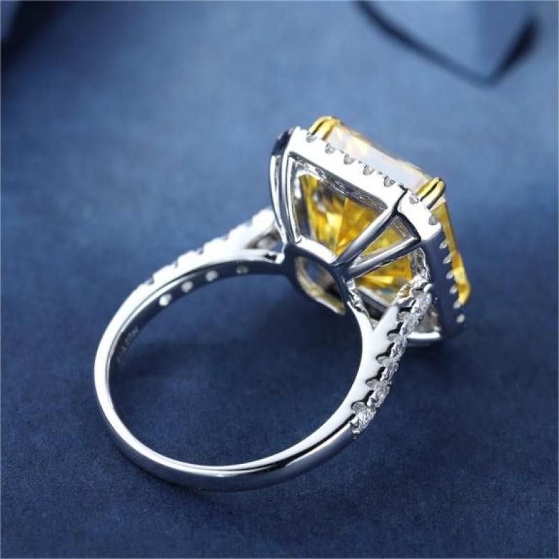 Ruif Jewelry Classic Design S925 Silver 10ct Yellow Cubic Zircon Ring Wedding Bands