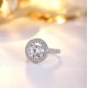 Ruif Jewelry Classic Design 18K gold 4.2ct Round Shape White Color Simulated Diamond Ring Wedding Bands