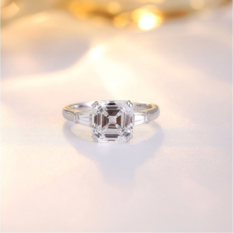 Ruif Jewelry Classic Design 18K gold 5.1ct White Color Simulated Diamond Ring Wedding Bands