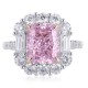 Ruif Jewelry Classic Design 18K gold 6.8ct Pink Simulated Diamond Ring Wedding Bands