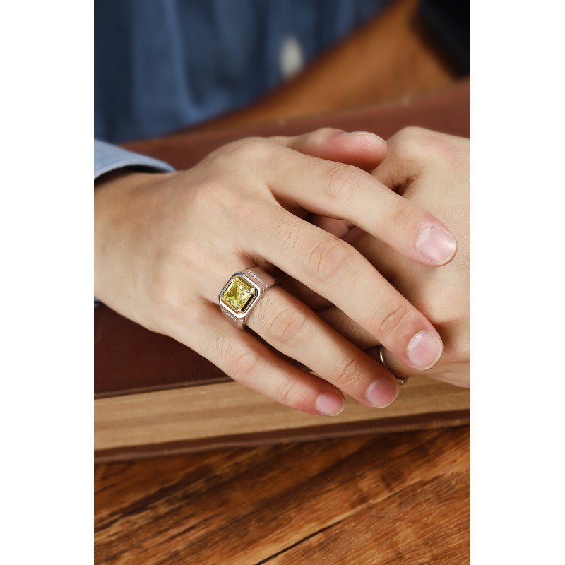 Ruif Jewelry Classic Design S925 Silver 5.25ct Yellow Color Simulated Diamond Ring Wedding Bands Ruif Jewelry Classic Design S925 Silver 5.25ct Yellow Color Simulated Diamond Ring Wedding Bands
