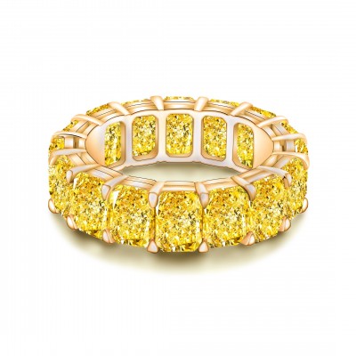 Ruif Jewelry Classic Design 9K gold 5.7ct Yellow Cubic Zircon Ring Wedding Bands