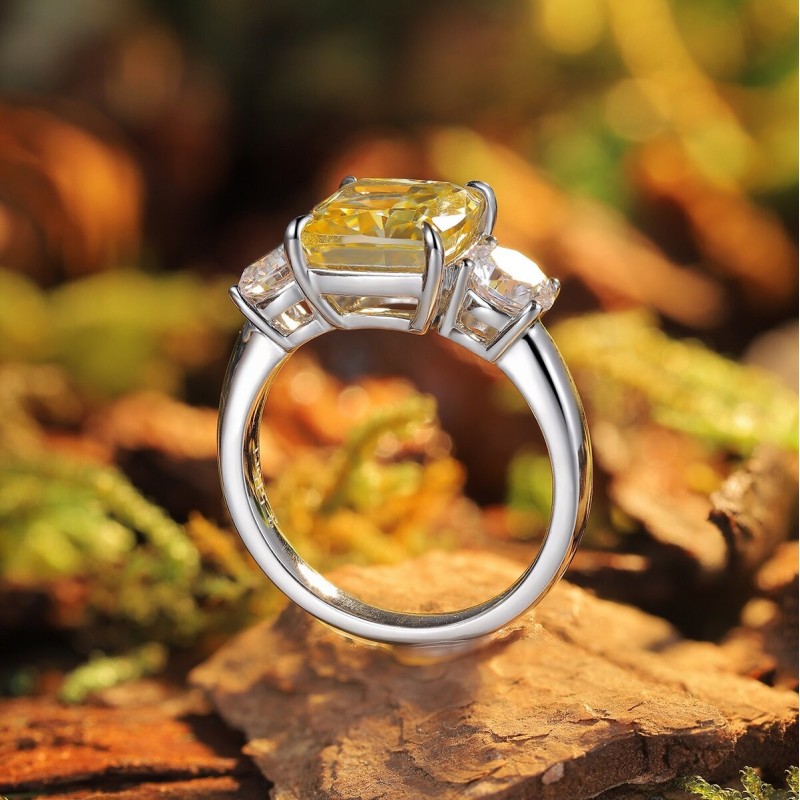 Ruif Jewelry Classic Design S925 Silver 3.0ct Yellow Color Simulated Diamond Ring Wedding Bands Ruif Jewelry Classic Design S925 Silver 3.0ct Yellow Color Simulated Diamond Ring Wedding Bands
