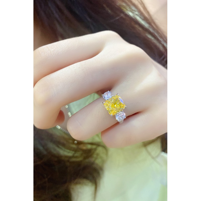 Ruif Jewelry Classic Design S925 Silver 3.0ct Yellow Color Simulated Diamond Ring Wedding Bands Ruif Jewelry Classic Design S925 Silver 3.0ct Yellow Color Simulated Diamond Ring Wedding Bands