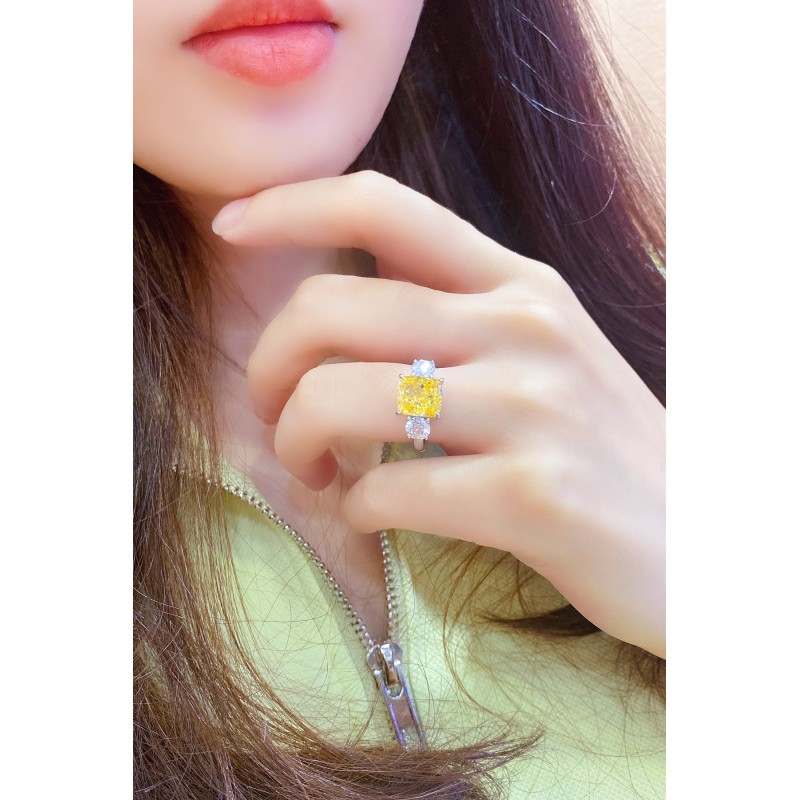 Ruif Jewelry Classic Design S925 Silver 3.0ct Yellow Color Simulated Diamond Ring Wedding Bands Ruif Jewelry Classic Design S925 Silver 3.0ct Yellow Color Simulated Diamond Ring Wedding Bands