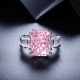 Ruif Jewelry Classic Design S925 Silver 10.0ct Pink Color Simulated Diamond Ring Wedding Bands Ruif Jewelry Classic Design S925 Silver 10.0ct Pink Color Simulated Diamond Ring Wedding Bands