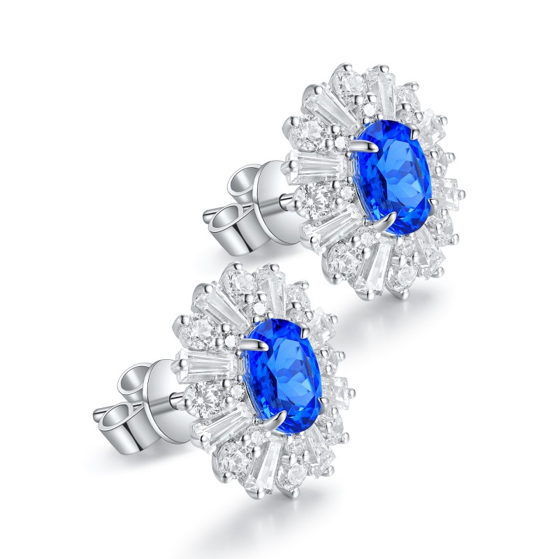 Ruif Jewelry Classic Design S925 Silver 2.1ct Lab Grown Cobalt Spinel Earrings Gemstone Jewelry Party Gift Ruif Jewelry Classic Design S925 Silver 2.1ct Lab Grown Cobalt Spinel Earrings Gemstone Jewelry Party Gift