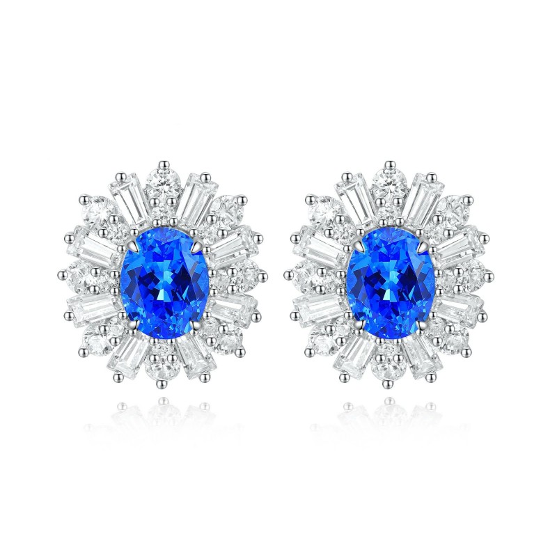 Ruif Jewelry Classic Design S925 Silver 2.1ct Lab Grown Cobalt Spinel  Earrings Gemstone Jewelry Party Gift