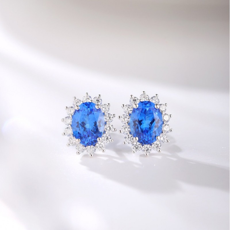 Ruif Jewelry Classic Design S925 Silver 2.89ct Lab Grown Cobalt Spinel Earrings Gemstone Jewelry Party Gift Ruif Jewelry Classic Design S925 Silver 2.89ct Lab Grown Cobalt Spinel Earrings Gemstone Jewelry Party Gift